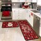 Christmas Kitchen Rugs and Mats Set of 2, Christmas Decorations for Home Non Slip Backing Winter Holiday Kitchen Rug Seasonal Low-Profile Kitchen Floor Mat Xmas Decor 17"X47"+17"X30"